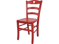 Cadeira T M C S Cuore (Vermelho - 88x43x46 cm - Madeira)