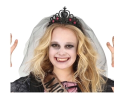 Diadema GUIRCA princesa fantasma negra con velo