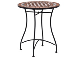 Mesa de bistró de mosaico de 60 cm de cerámica marrón DKD HOME DECOR