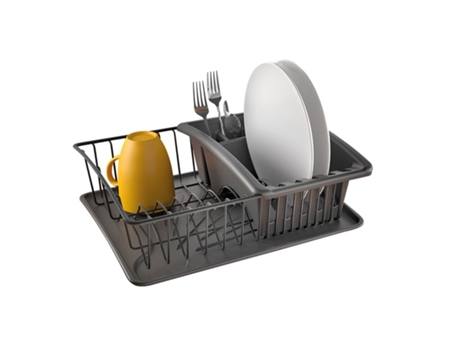 Escurreplatos METALTEX Con Bandeja Y Escurrecubiertos Independiente Aquatex Lava De 31X37X13 Cm