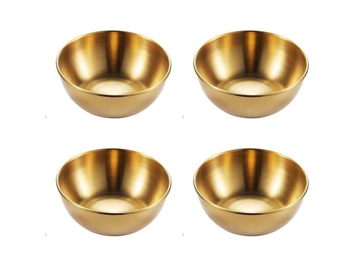 2026da-tazas De Salsa De Acero Inoxidable Redondas Mini Platos Condimentos Para Sushi Salsa De Soja 4 Piezas Oro