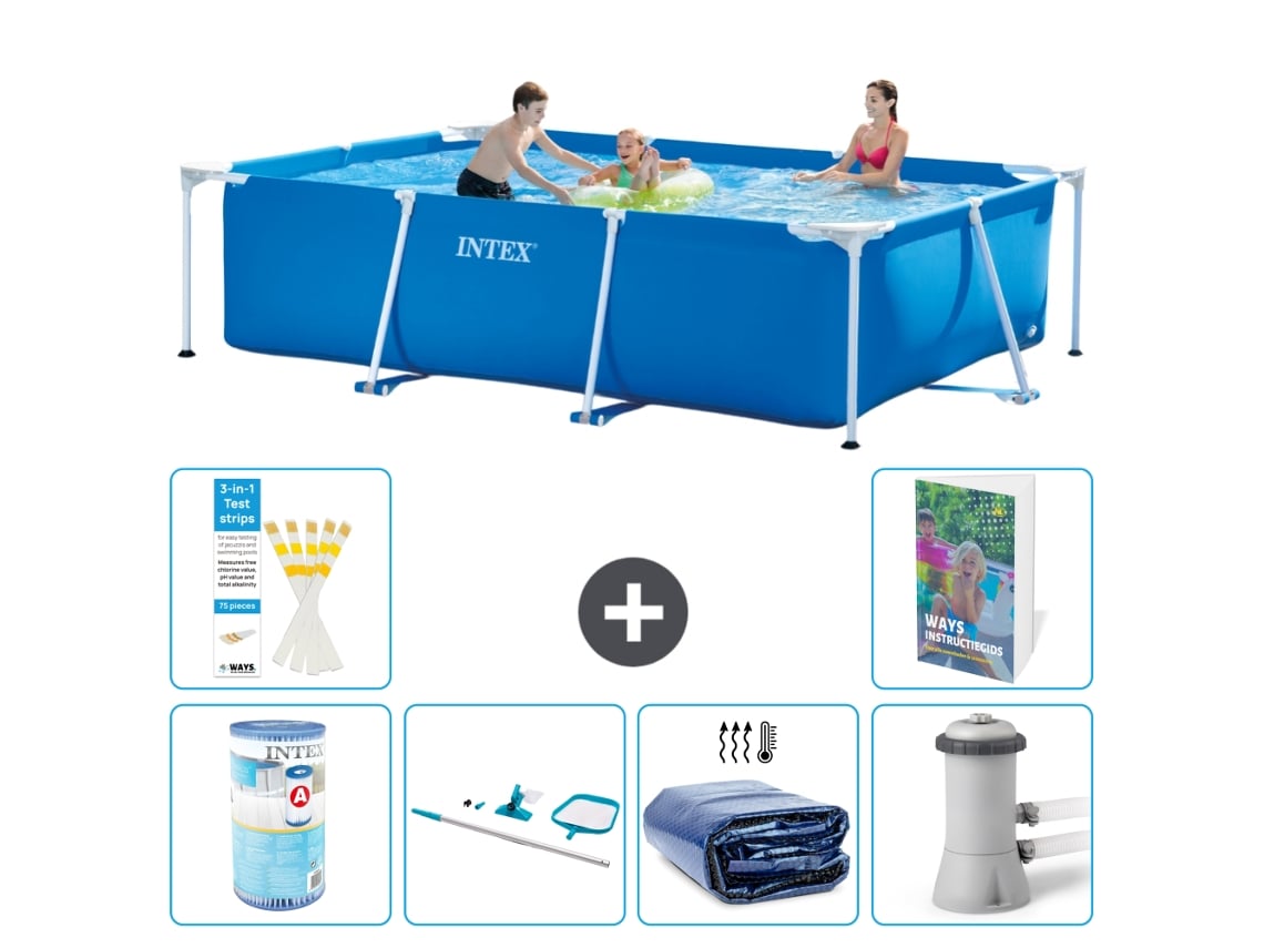 Intex Piscina Com Estrutura Retangular - 300x200x75 Cm - 7-peças S20