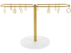 Organizador Metal Dorado 16 Ganchos Pinzas Cabello Accesorios Peinado Estante Almacenamiento Compacto Tocador