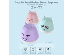 Auricular Inalámbrico Verdadero Bt Zw-t7 Mascota Linda Semi-intrauditivo Para Ios/android Blanco