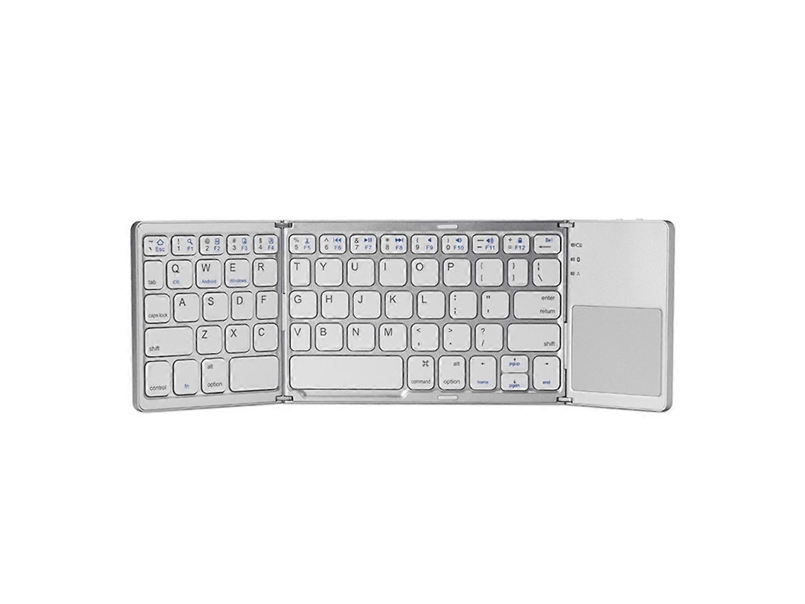 Mini teclado inalámbrico Bluetooth plegable con tres teclas, portátil, universal, con ratón y panel táctil para iOS Everley891