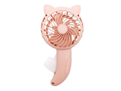 Ventilador De Mano Con Diseño De Orejas De Gato De Dibujos Animados, Sin Pilas, Para Portátil Pequeño, Rosa.