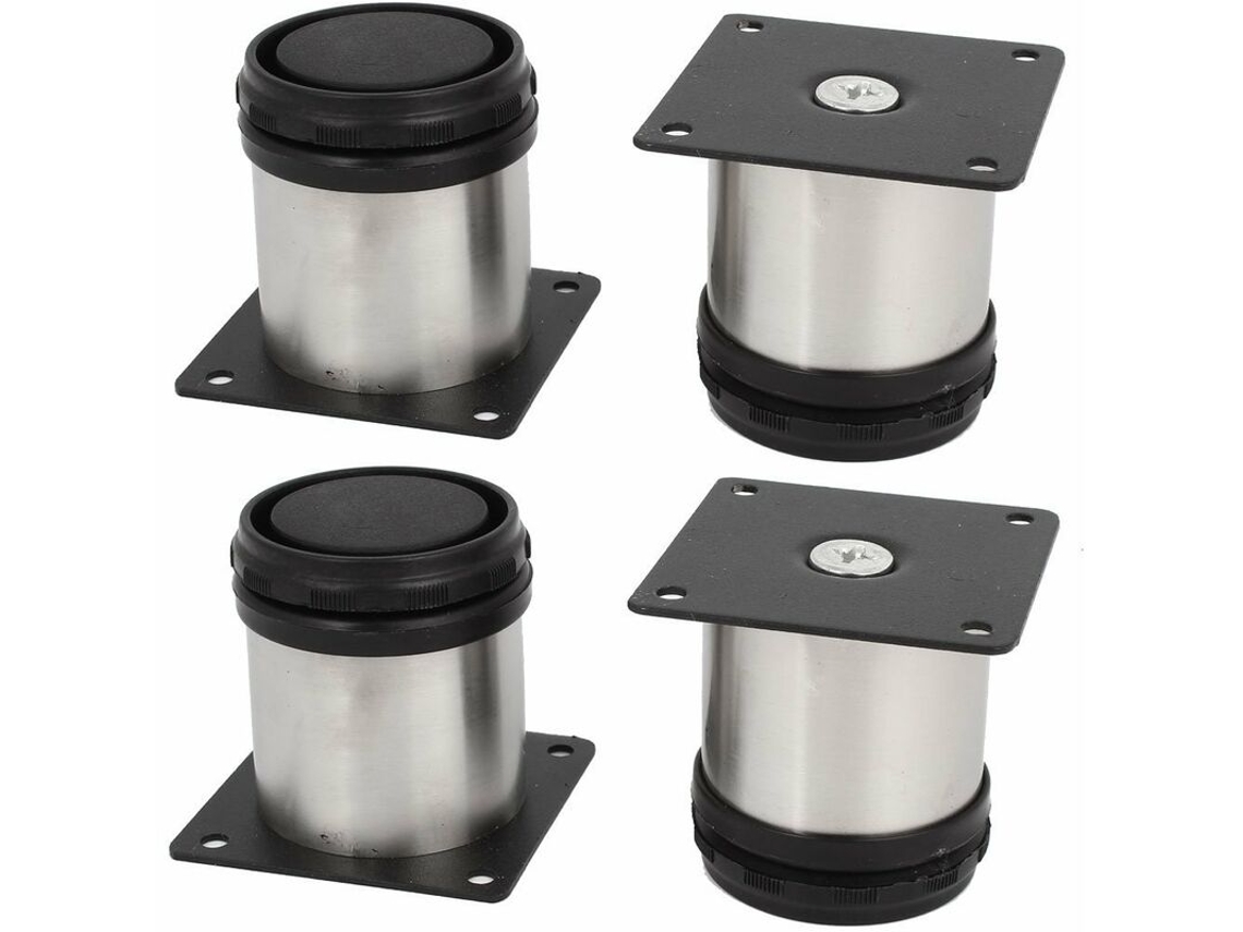 Patas de acero inoxidable para muebles, altura ajustable para bricolaje, amplia aplicación en cocinas y otros lugares, patas redondas para muebles.