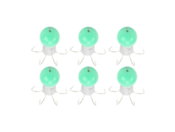 6pcs Anzuelo De Calamar 6 Agujas Acero Inoxidable Cebo Falso Realista Para Pesca Marina Verde Esmeralda