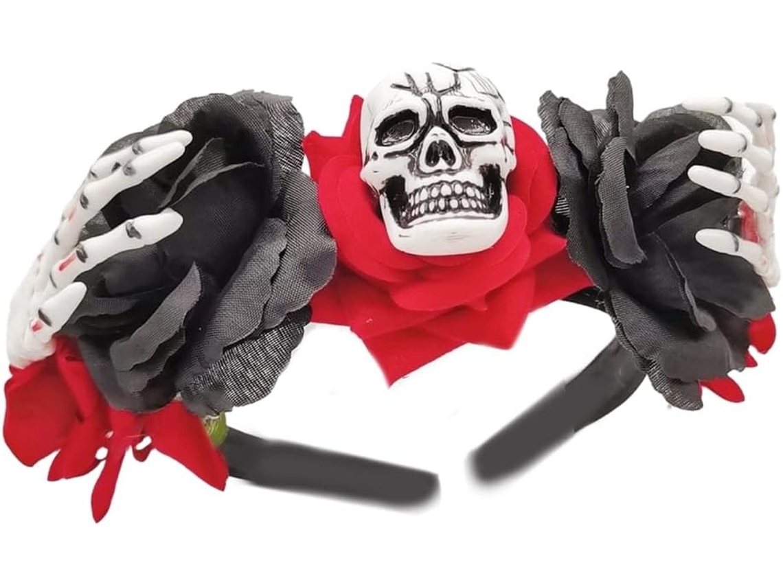 Diadema Espeluznante Hecha A Mano Para Halloween Con Flores - Para Cumpleaños, Cosplay