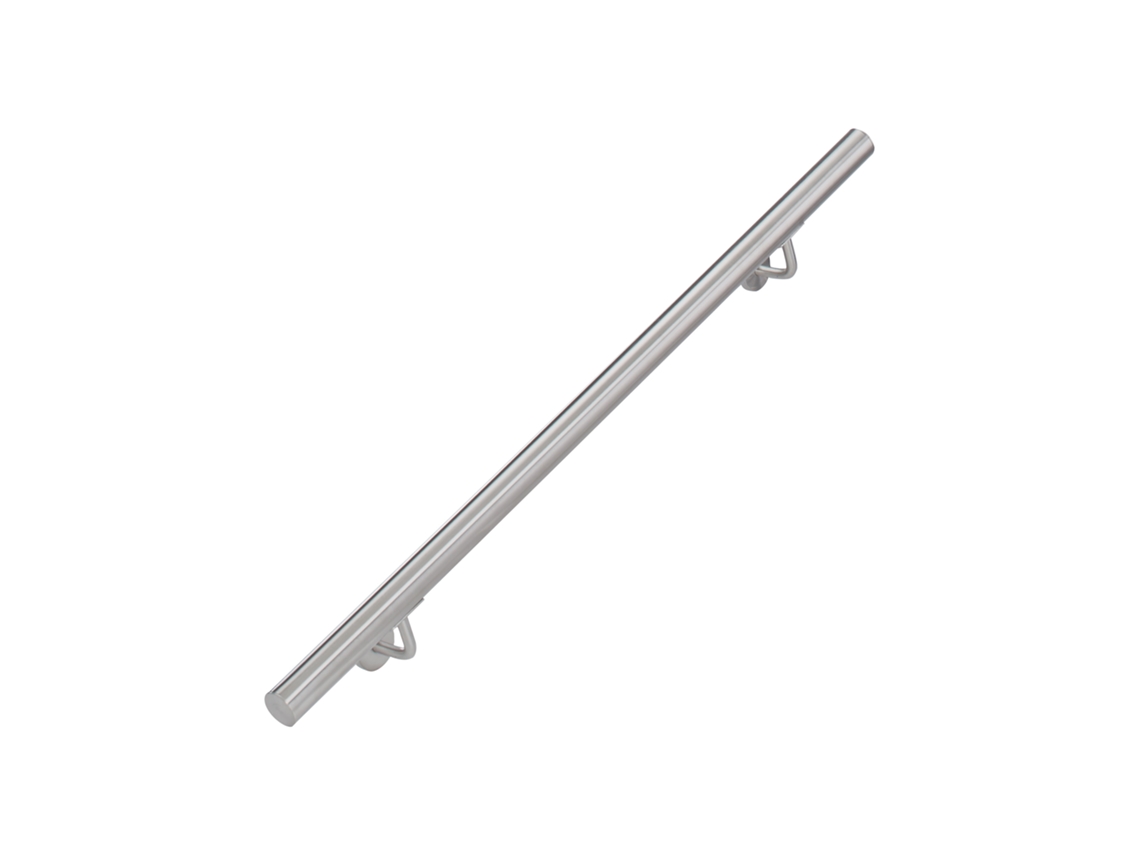 Corrimão Relaxdays, Aço Inoxidável 201, Mate, Redondo Para Escadas, 100 Cm, Ø 38 Mm, Com Suporte, Prateado