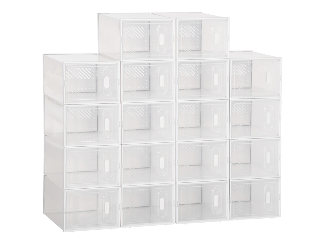 Organizador De Zapatos Modular Con 18 Compartimentos, Puertas Magnéticas Y Diseño Transparente.
