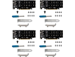 Tarjeta Elevadora Para Servidor 2u De 4 Discos Nvme Pcie X16 A M.2-key Nvmex4 Ssd, Doble Cara, 4 Discos, Pci-ex16 Dividido