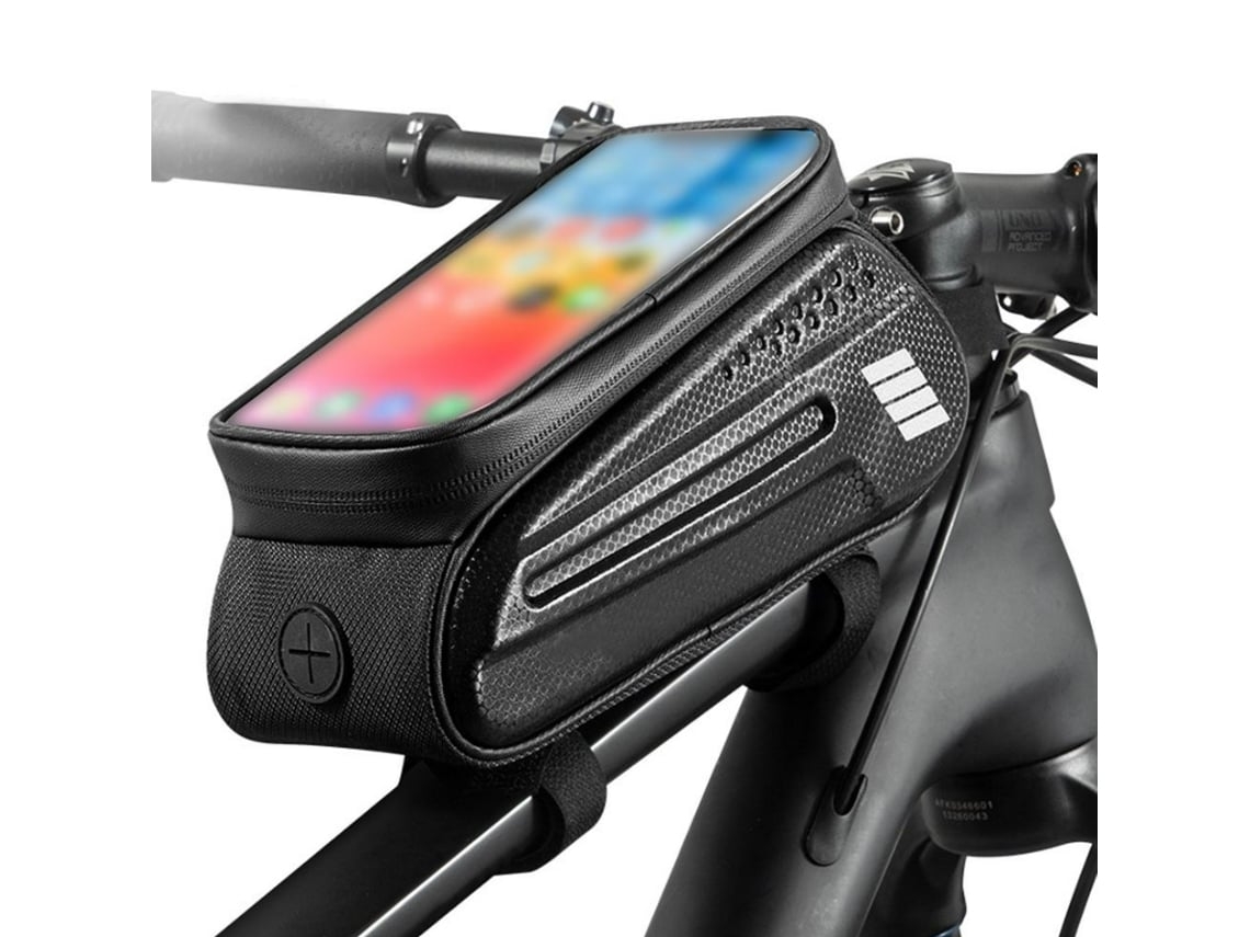 Bolsa para teléfono de bicicleta, bolsa para teléfono con marco frontal, impermeable, soporte para teléfono en el tubo superior, carcasa rígida Gusshious