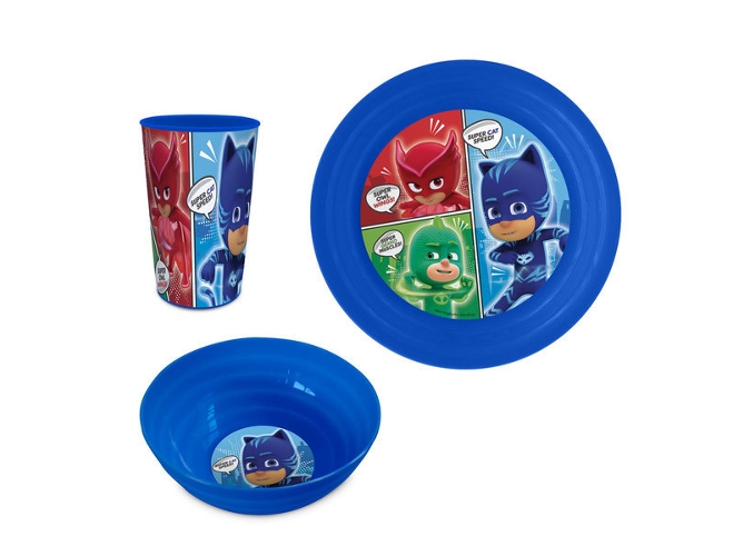 Vajilla de Plástico PJ MASKS 3 piezas