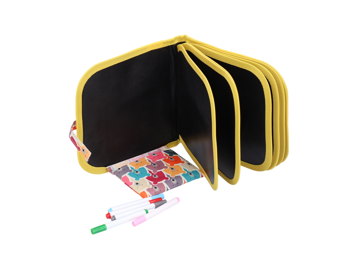 Dan26-libro De Pintura Portable Borrable Reutilizable Impermeable Y Set De Lápices Para Niños Niñas 12 Piezas