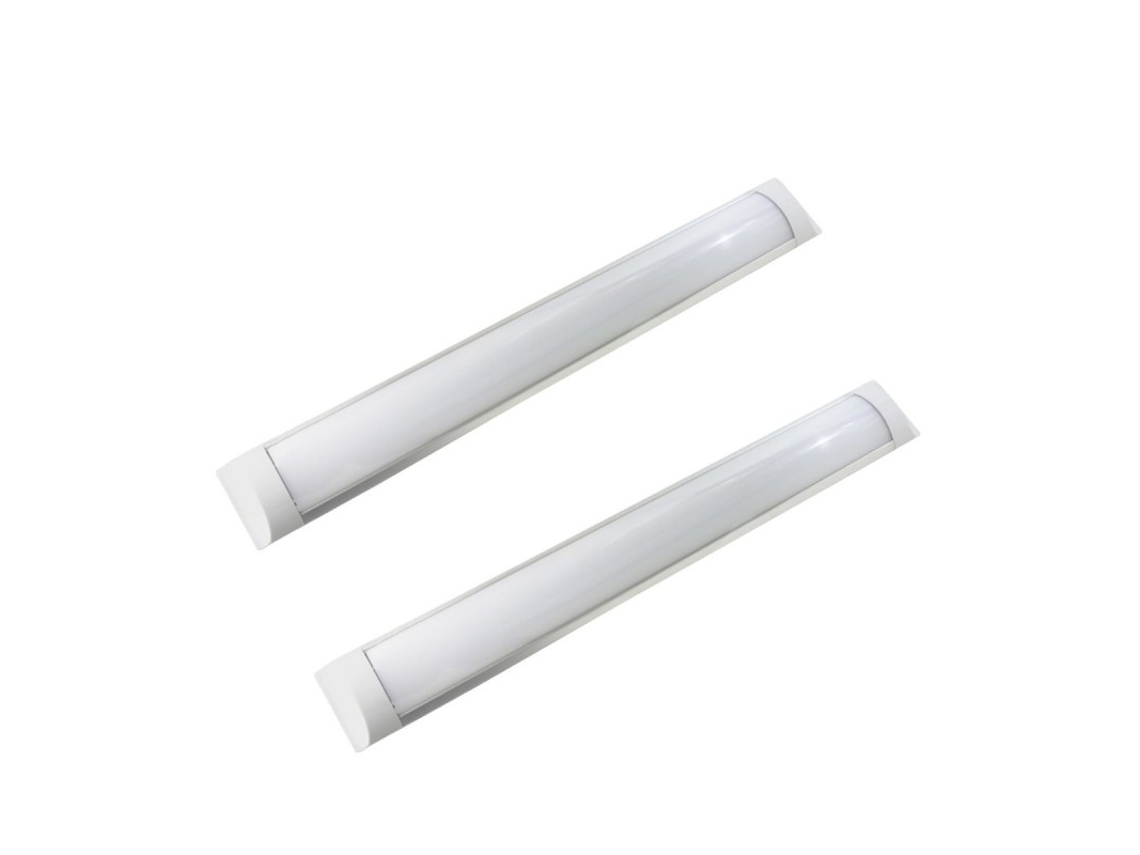 Pack 2 Regletas LED Slim 600mm Con Tiras LED Integradas 20W, Blanco Cálido 3000K JANDEI