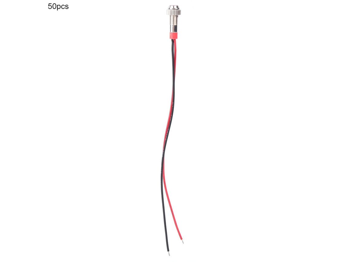 50 Unidades De Indicadores Led Metálicos Bem-6c De 6 Mm, Ip65, Resistentes Al Agua, Rojos, De 12 V.
