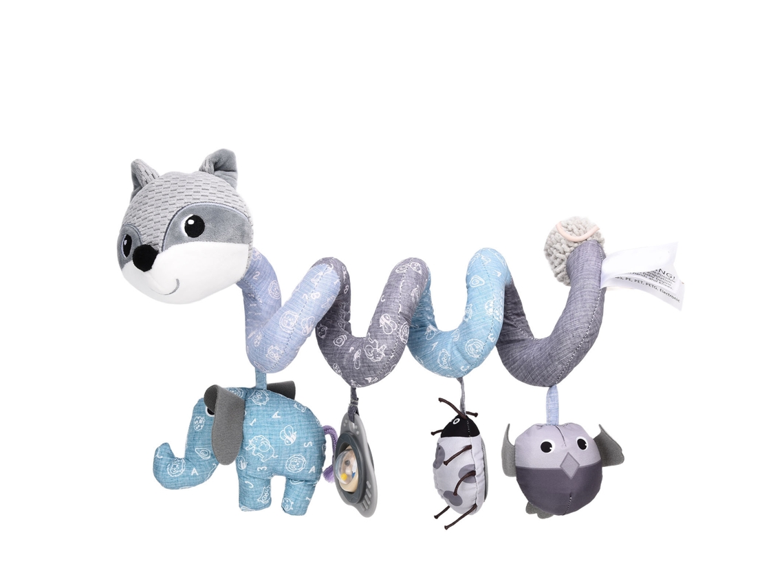 Peluche De Lobo De Crin En Espiral Para Bebé, Multifuncional, Para Cochecito, Cuna, Gris.