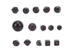 Juego de dados poliédricos acrílicos Mali, 15 piezas, de D3 a D100, para juegos de rol de mesa.