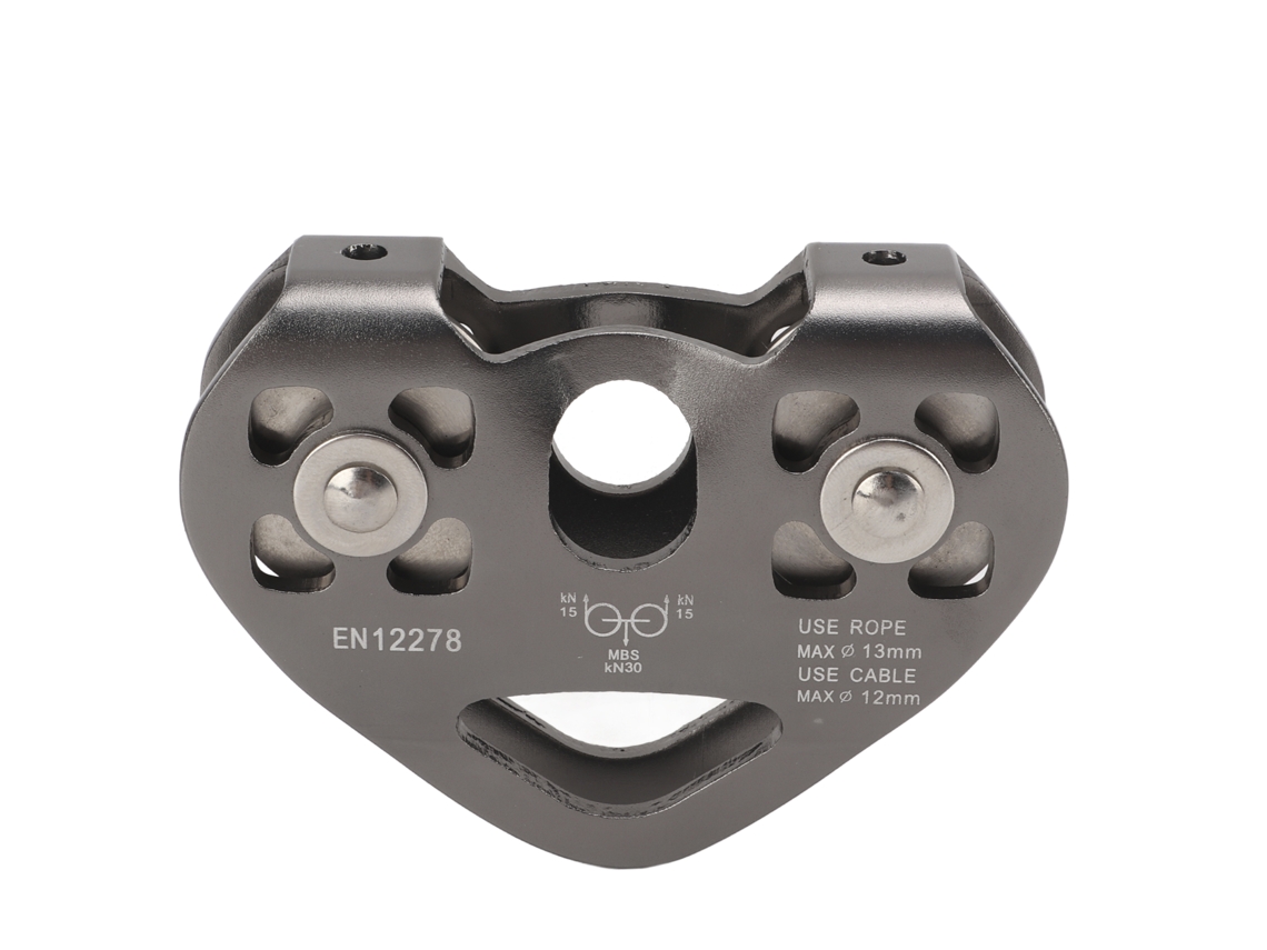 Polea Giratoria De Doble Carga En Aluminio Para Montañismo Y Escalada En Roca Con Dos Ruedas.