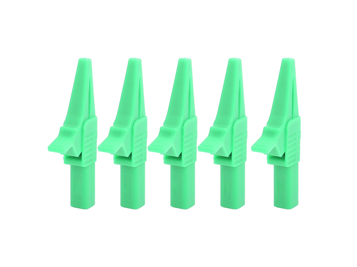 5 Pinzas De Seguridad Multifuncionales J.60039 Con Enchufe De 4 Mm Para Instrumentos Electrónicos - Verde