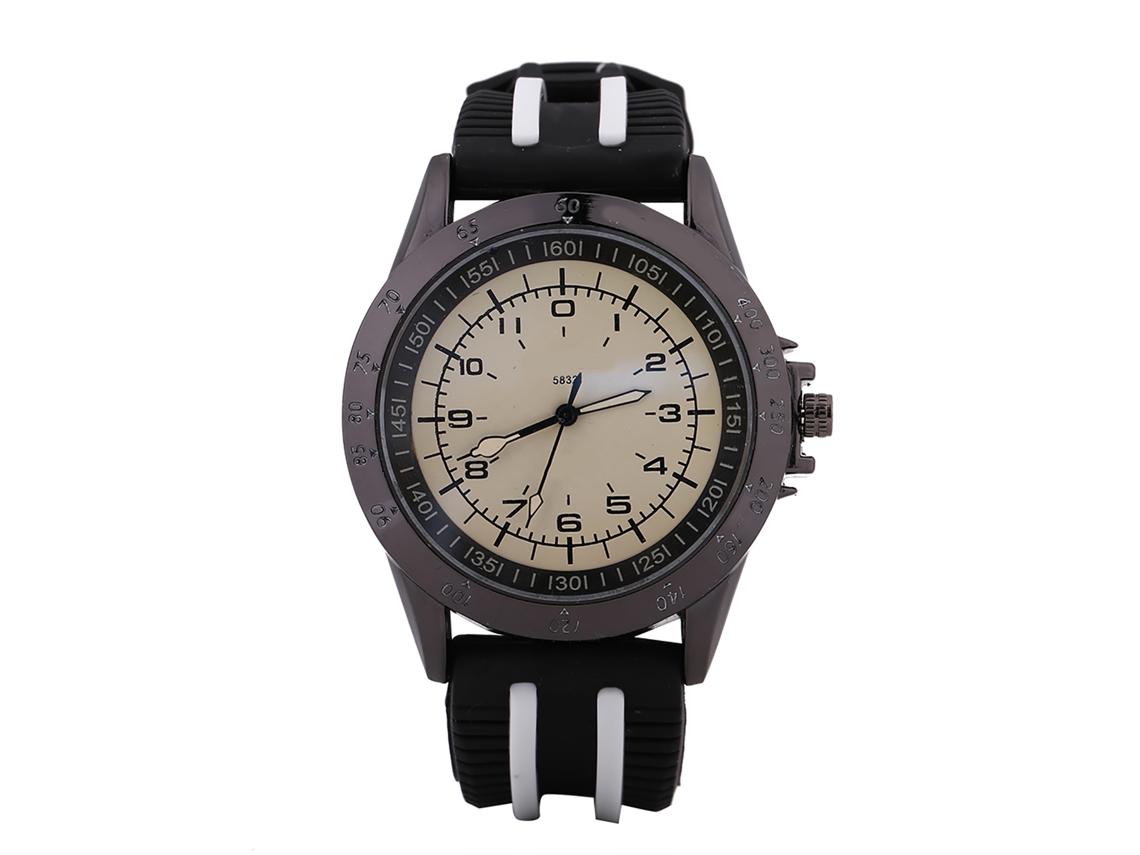 Reloj De Pulsera Deportivo Analógico De Cuarzo Con Correa De Silicona Y Esfera Grande.