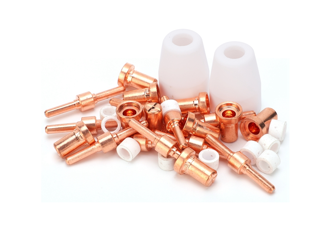 Kit De Pontas E Eletrodos Pt‑31 Consumíveis De Cobre 32 Peças Acessórios Para Máquina De Solda