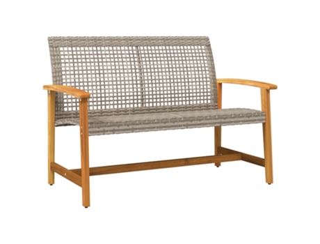 Banco De Jardín VIDAXL Gris Poli Ratán (112x64x80 cm)