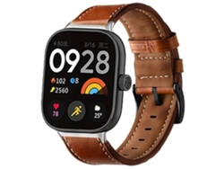Correa de Cuero Pu con Costuras para Xiaomi Band 8 Pro Marrón