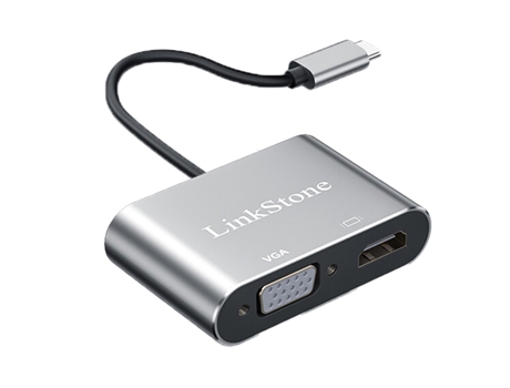 Adaptador LINKSTONE C318B 4In1 Tipo-C a Pd HDMI Usb3.0 Vga para Huawei Mate40/P50 S20