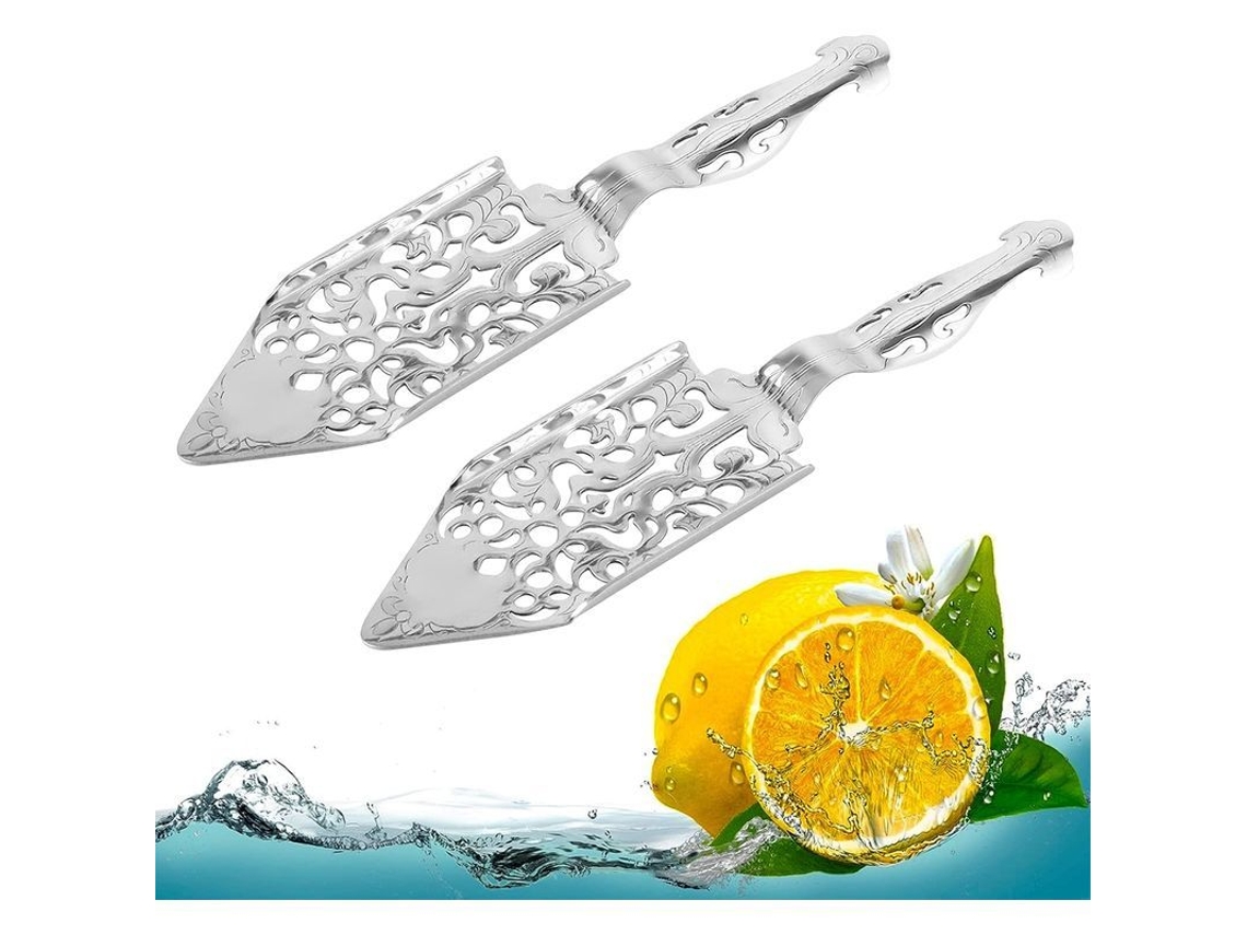 Cucharas De Absenta De Acero Inoxidable, 2 Piezas Con Ranuras Para Azúcar, Para Cócteles De Bar, Jarrón De Cristal De Ajenjo