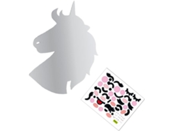Adhesivo De Pared Grande De Acrílico Con Forma De Unicornio Y Espejo Plateado, Adhesivo Decorativo Autoadhesivo.