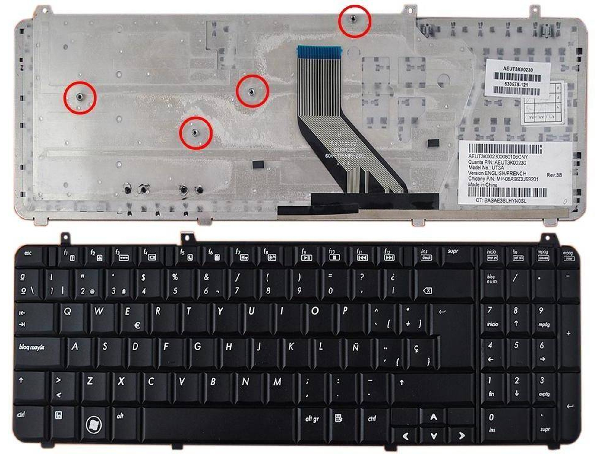 Teclado para HP 574261-031 9J.N0Y82.P0U Aeut3E00010 Aeut3E00040 Aeut3U00020 Aeut3U00140