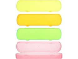 Villcase Estojo compacto e prático para armazenamento de pasta de dente e creme dental, 4 peças, plástico PP, ideal para viagens e uso doméstico.