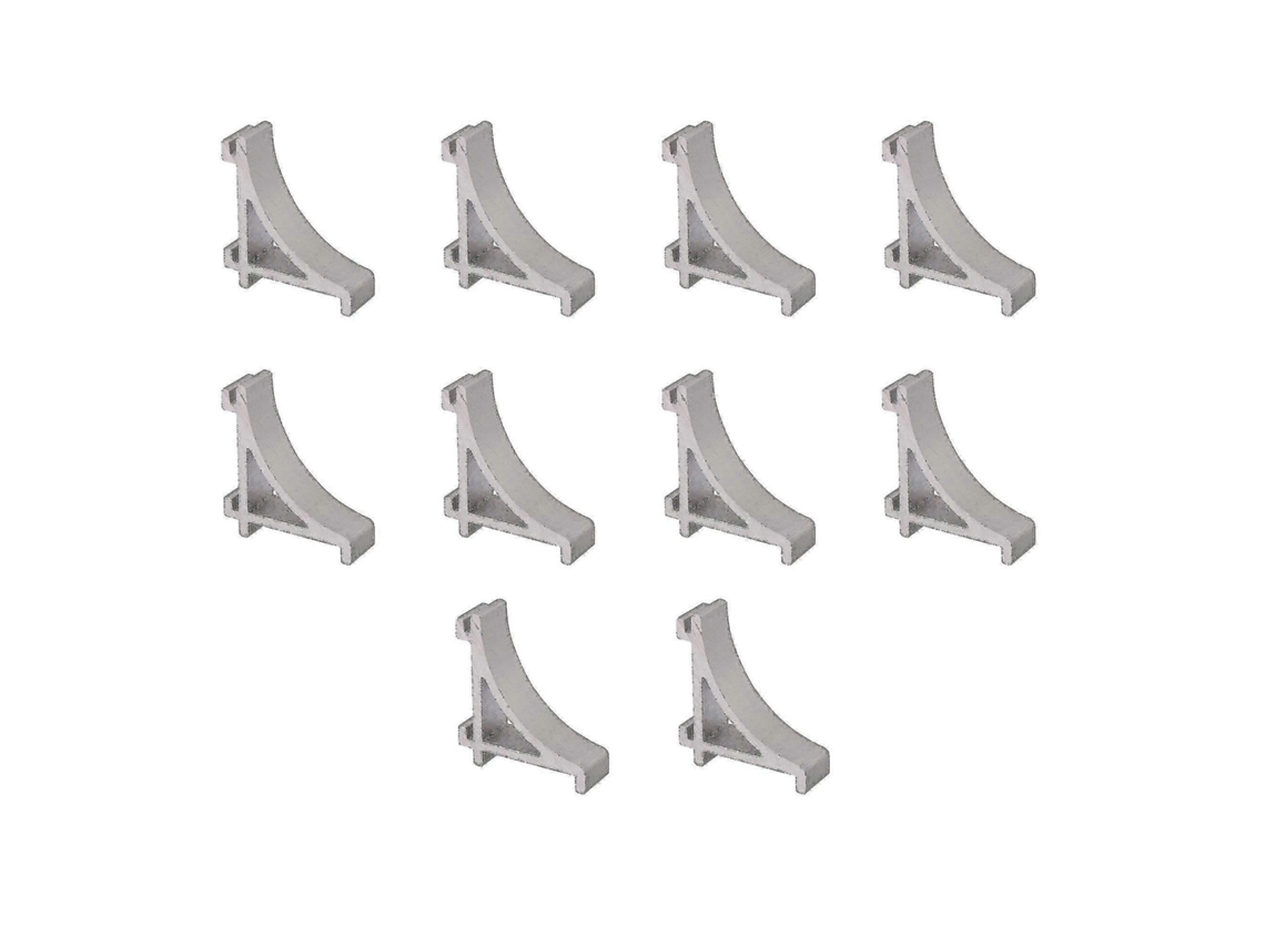 10 ganchos de aluminio para soporte de estante, plateados, 2,3 cm, para refrigerador