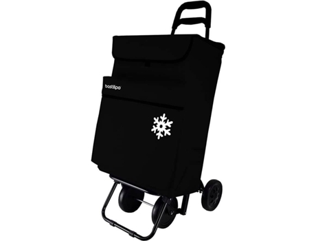 Carrito de Compras BASTILIPO (Negro - Metal, Tejido - 27x40x100 cm)