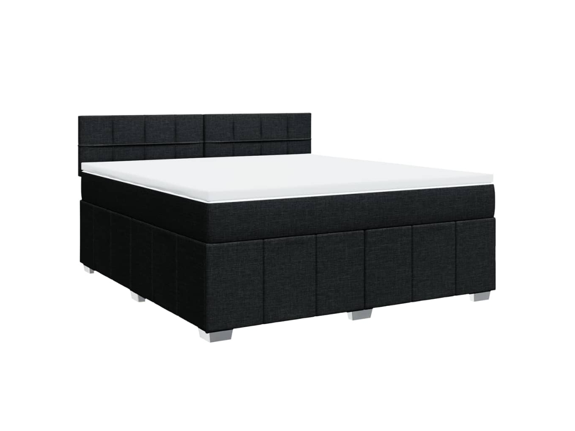 Maison Exclusive - Cama Box Spring Con Colchón Tela Negro 180x200 Cm