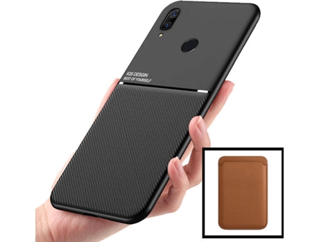 Kit Carcasa y Protector Huawei P Smart Z PHONECARE Magnetic Lux, Magentic Wallet Marrón