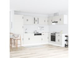 Gabinete De Cocina Kalmar Con Doble Fregadero De Madera Blanca