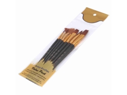Set 7 Pinceles Nylon Para Acuarela Acrílico Oleo Gouache Arte Estudiantes Principiantes