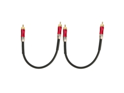 2 Cables Rca Macho A Macho Blindados Con Doble Baño De Oro De 0,3 M Para Dvd, Tv Y Amplificador (rojo)