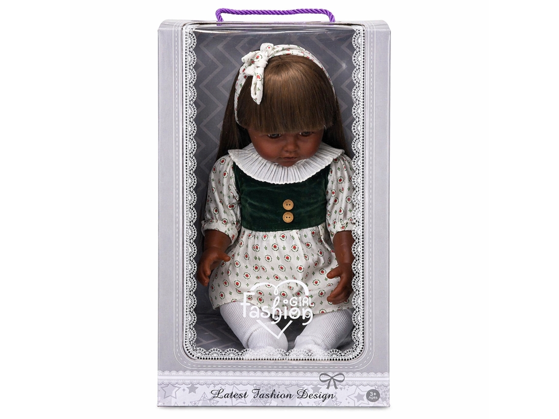 Boneca Fashion Girl - Vestido Branco Com Flores Bk Tx065002 Multicores
