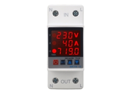 Protector De Sobretensión/subtensión Ajustable Con Reinicio Automático, 220 V Ca, 40 A, Con Indicador De Voltaje Y Corriente.