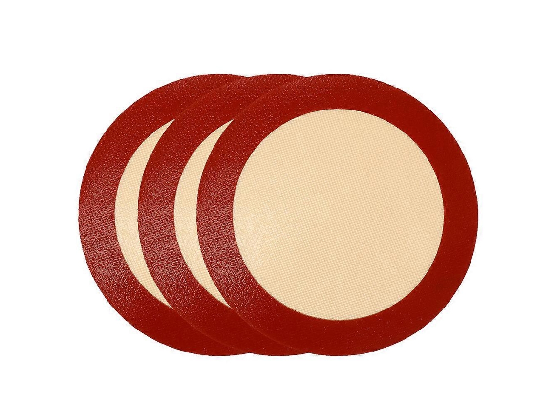 3pcs Alfombrillas De Silicona Redondas Para Hornear Antiadherentes Hoja De Repostería Pan De Pastel 20,00x20,00x0,10cm Como Se Muestra