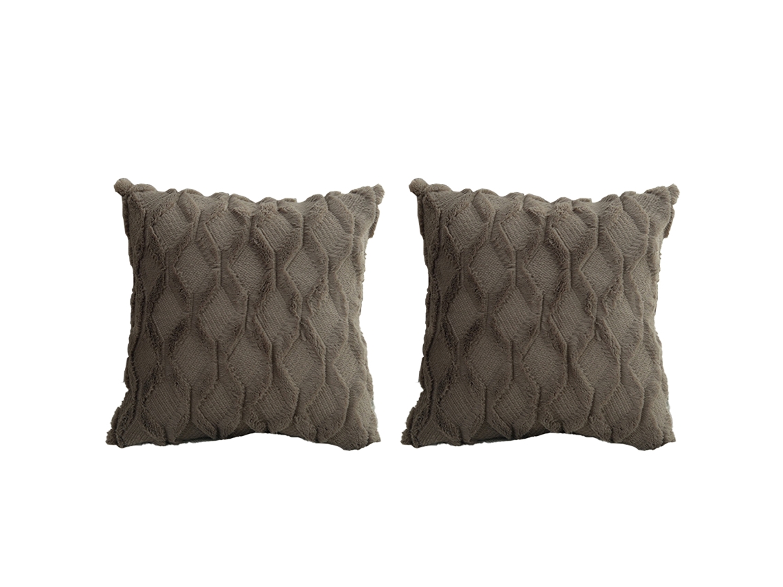 Juego De 2 Fundas De Almohada Bohemias De Felpa Lisa, 50 X 50 Cm