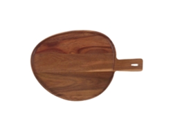 Bandeja de madera de acacia para servir pizza, aperitivos, embutidos y postres rústicos.