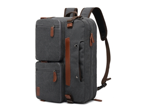 Mochila Multifuncional Mochila para computadora para Hombres Bolso para computadora portátil de Negocios Bolsa Impermeable-Lona Gris