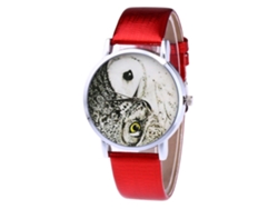 Reloj De Cuarzo Unisex Zhoulianfa De Cuero Pu Con Dial Redondo Color Rojo Para Estudiantes