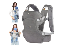 Portabebés Ergonómico Y Ligero, Ajustable Para Bebés De 3 A 48 Meses, Gris Oscuro.