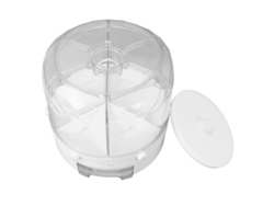Dispensador De Arroz Giratorio Con 6 Compartimentos, Capacidad De 6 Kg, Hermético, Para Almacenamiento De Alimentos Secos, Blanco.